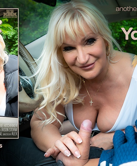 Грудастую блондинку подбирают на сельской дороге перед половым актом 11