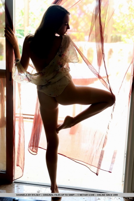 Горячая брюнетка Данниэла соблазнительно позирует обнаженной 5
